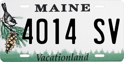 ME license plate 4014SV