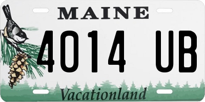 ME license plate 4014UB