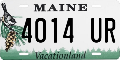 ME license plate 4014UR