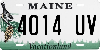 ME license plate 4014UV