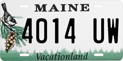 ME license plate 4014UW