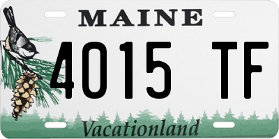 ME license plate 4015TF
