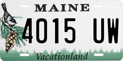 ME license plate 4015UW