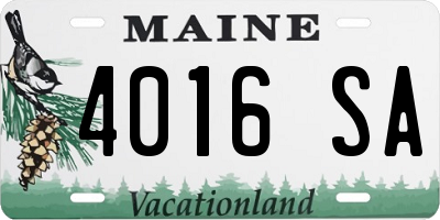 ME license plate 4016SA