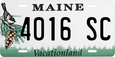 ME license plate 4016SC