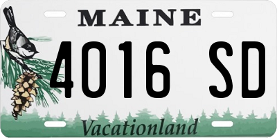 ME license plate 4016SD