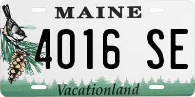 ME license plate 4016SE