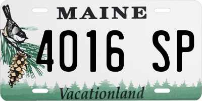 ME license plate 4016SP