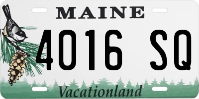 ME license plate 4016SQ