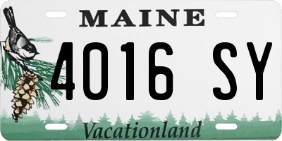 ME license plate 4016SY