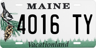 ME license plate 4016TY