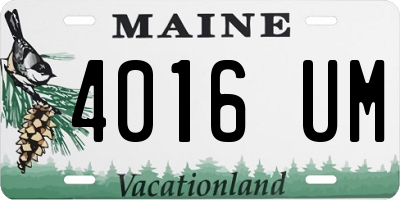 ME license plate 4016UM