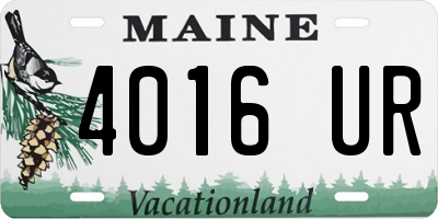 ME license plate 4016UR