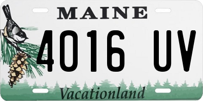 ME license plate 4016UV