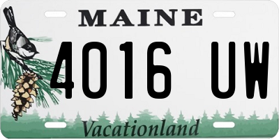 ME license plate 4016UW