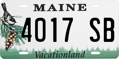 ME license plate 4017SB