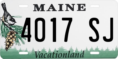 ME license plate 4017SJ