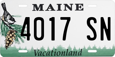 ME license plate 4017SN