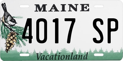 ME license plate 4017SP