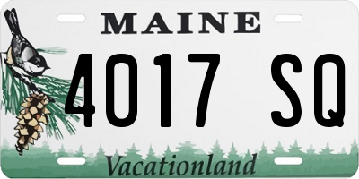 ME license plate 4017SQ