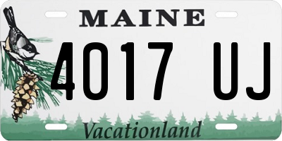 ME license plate 4017UJ