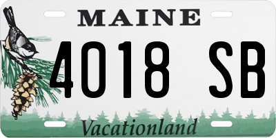 ME license plate 4018SB