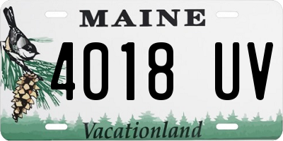 ME license plate 4018UV