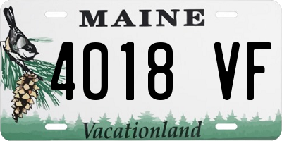 ME license plate 4018VF