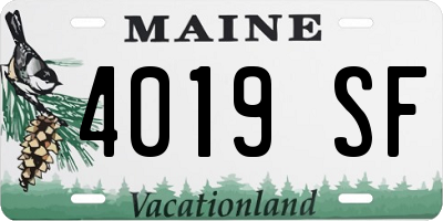 ME license plate 4019SF