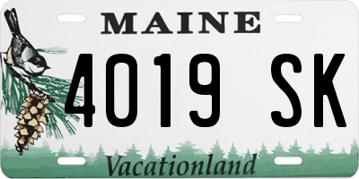 ME license plate 4019SK