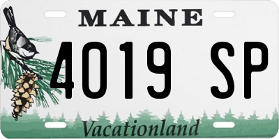 ME license plate 4019SP