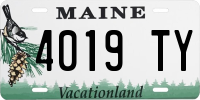 ME license plate 4019TY