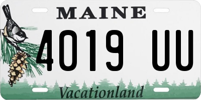 ME license plate 4019UU