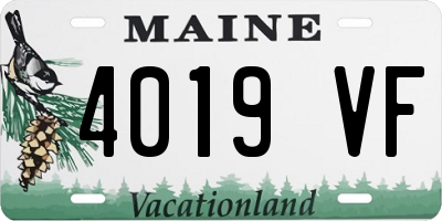 ME license plate 4019VF