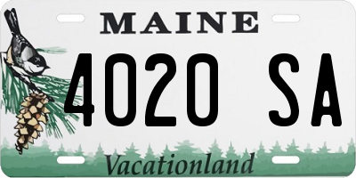 ME license plate 4020SA