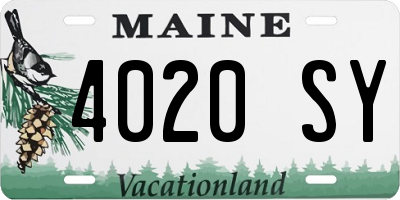 ME license plate 4020SY