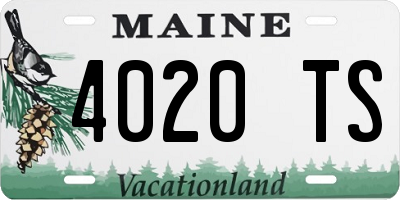 ME license plate 4020TS