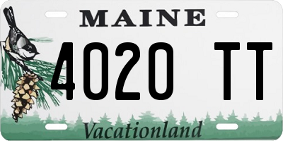 ME license plate 4020TT