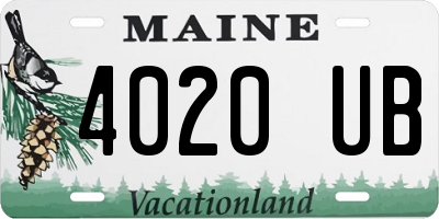 ME license plate 4020UB