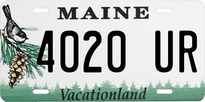ME license plate 4020UR