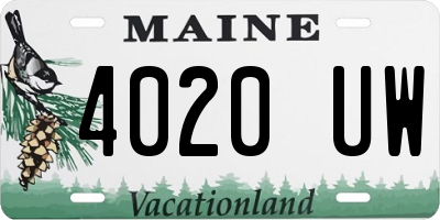 ME license plate 4020UW