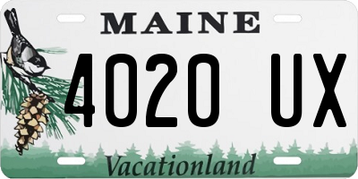 ME license plate 4020UX