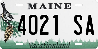 ME license plate 4021SA