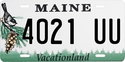 ME license plate 4021UU