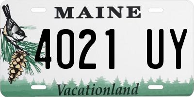 ME license plate 4021UY