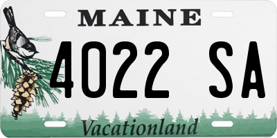 ME license plate 4022SA