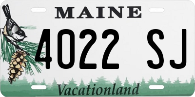 ME license plate 4022SJ