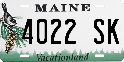 ME license plate 4022SK