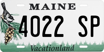 ME license plate 4022SP