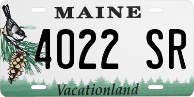 ME license plate 4022SR
